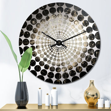 Minimalism Astrology Black And White - Spiritual Metal Wall Clock